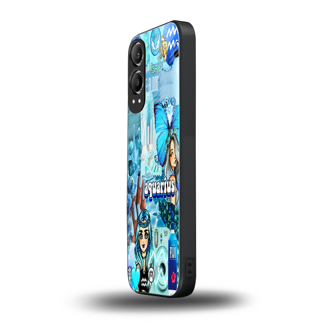 aquarius aesthetic collage back phone cover | glass case for oneplus nord ce 4 lite