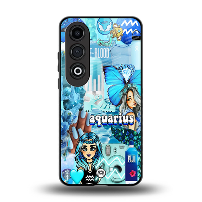 aquarius aesthetic collage back phone cover | glass case for oneplus nord ce 4