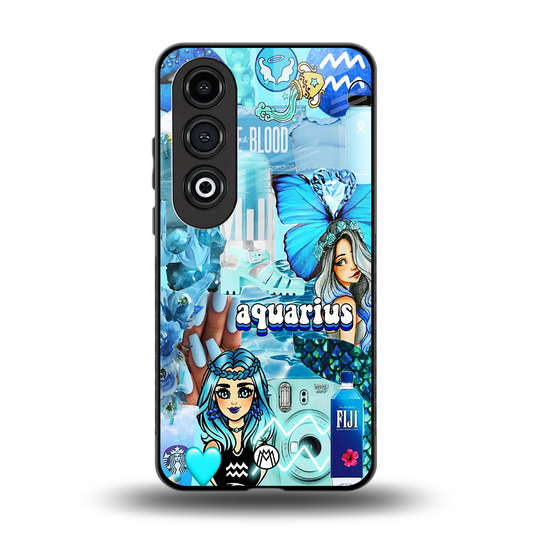 aquarius aesthetic collage back phone cover | glass case for oneplus nord ce 4