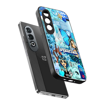 aquarius aesthetic collage back phone cover | glass case for oneplus nord ce 4