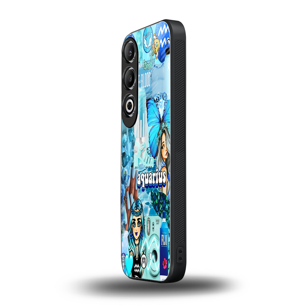 aquarius aesthetic collage back phone cover | glass case for oneplus nord ce 4