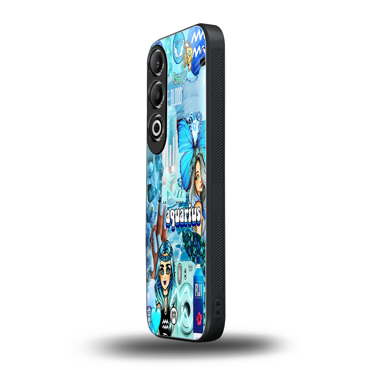 aquarius aesthetic collage back phone cover | glass case for oneplus nord ce 4