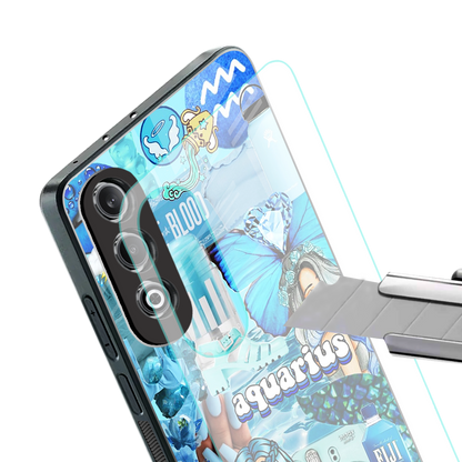 aquarius aesthetic collage back phone cover | glass case for oneplus nord ce 4