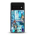 aquarius aesthetic collage back phone cover | glass case for google pixel 6 pro