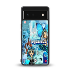 aquarius aesthetic collage back phone cover | glass case for google pixel 6