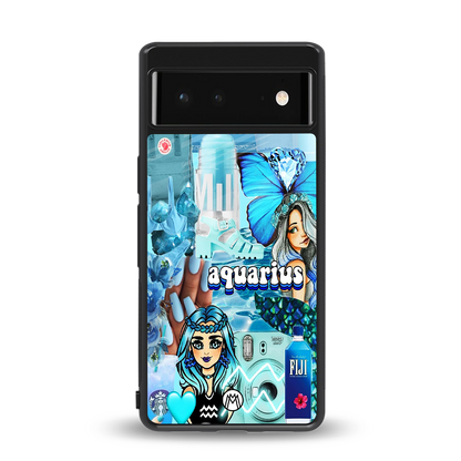 aquarius aesthetic collage back phone cover | glass case for Google Pixel 6A
