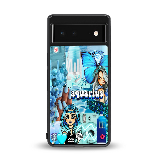 aquarius aesthetic collage back phone cover | glass case for Google Pixel 6A