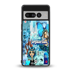 aquarius aesthetic collage back phone cover | glass case for google pixel 7 pro