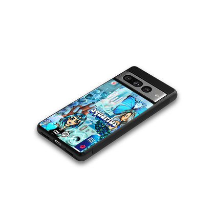 aquarius aesthetic collage back phone cover | glass case for google pixel 7 pro