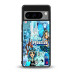aquarius aesthetic collage back phone cover | glass case for google pixel 8 pro