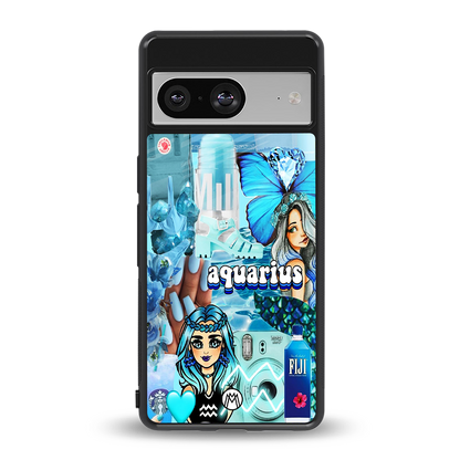 aquarius aesthetic collage back phone cover | glass case for Google Pixel 8