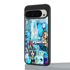aquarius aesthetic collage back phone cover | glass case for google pixel 9 pro