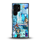 aquarius aesthetic collage back phone cover | glass case for samsung galaxy s23 ultra