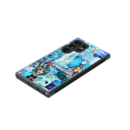 aquarius aesthetic collage back phone cover | glass case for samsung galaxy s24 ultra