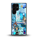 aquarius aesthetic collage back phone cover | glass case for samsung galaxy s25 ultra