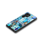 aquarius aesthetic collage back phone cover | glass case for samsung galaxy s25 ultra