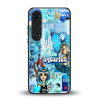 aquarius aesthetic collage back phone cover | glass case for samsung galaxy s23