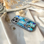 aquarius aesthetic collage back phone cover | glass case for iphone 16 pro max