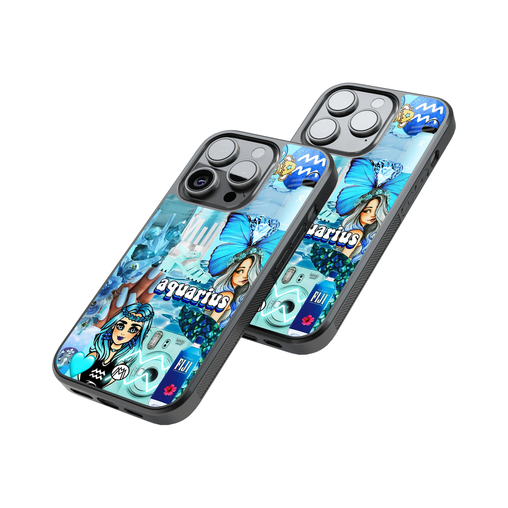 Protective Glass Back Phone Case Compatible with iPhone, Samsung, OnePlus, Pixel & More