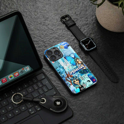 aquarius aesthetic collage back phone cover | glass case for iphone 14