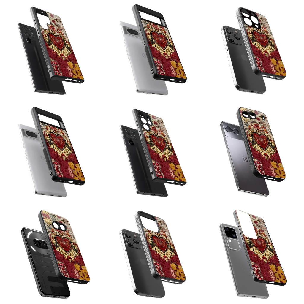 Durable Glass Back Mobile Case for iPhone, Samsung, OnePlus, Google Pixel, Redmi, Vivo, Oppo