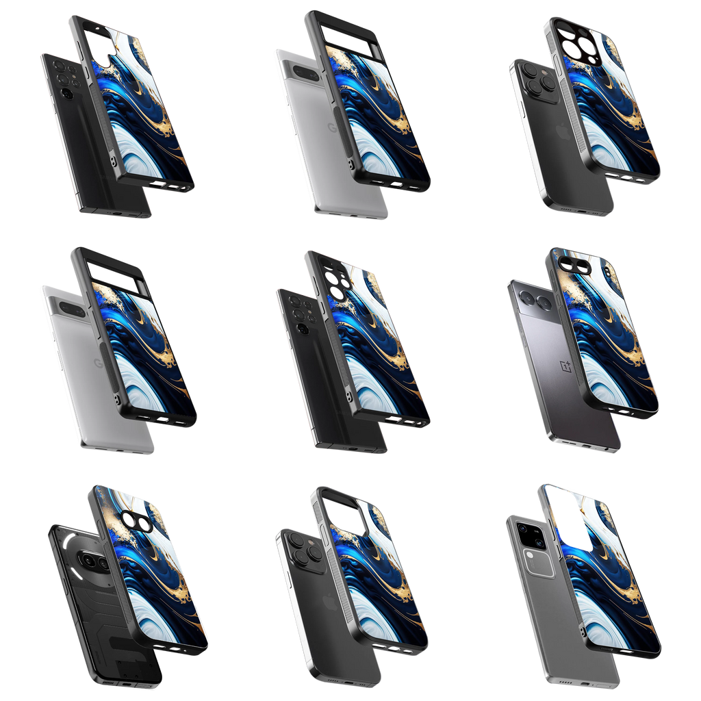 Durable Glass Back Mobile Case for iPhone, Samsung, OnePlus, Google Pixel, Redmi, Vivo, Oppo