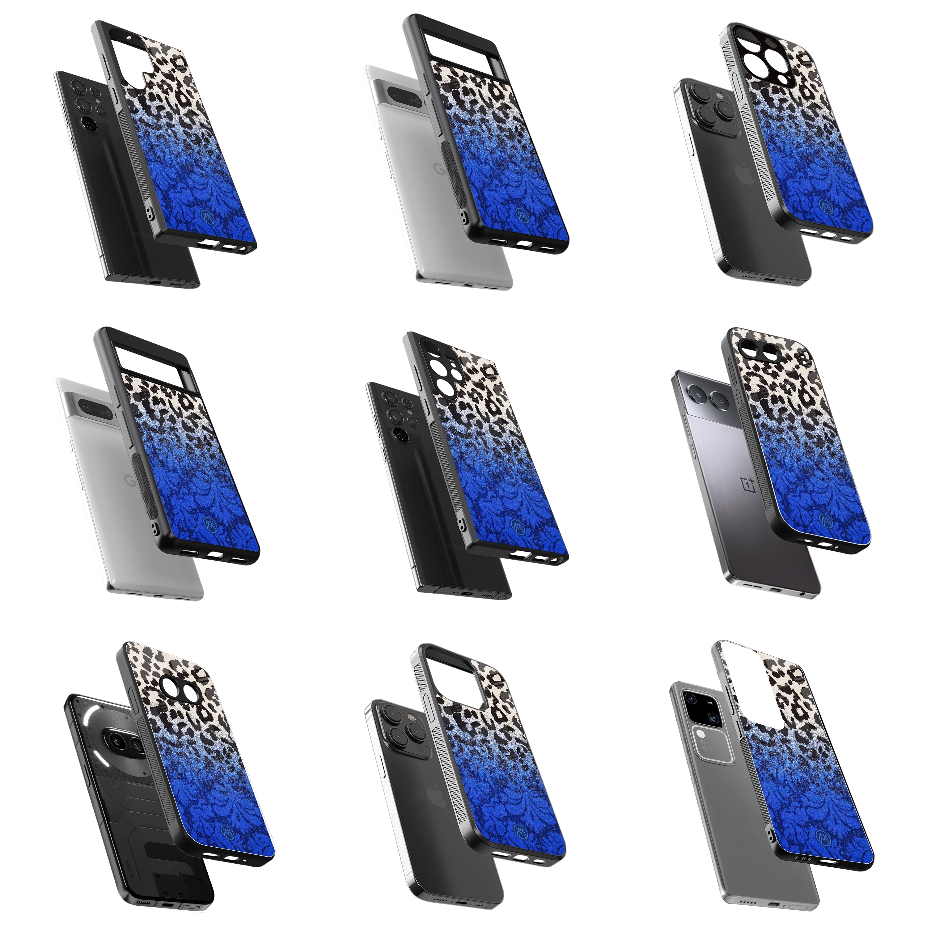 Durable Glass Back Mobile Case for iPhone, Samsung, OnePlus, Google Pixel, Redmi, Vivo, Oppo