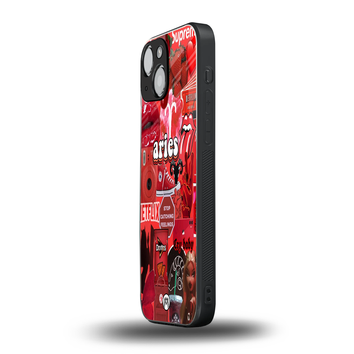 aries aesthetic collage back phone cover | glass case for iphone 13 mini