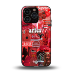 aries aesthetic collage back phone cover | glass case for iphone 13 pro