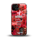 aries aesthetic collage back phone cover | glass case for iphone 13