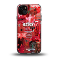 aries aesthetic collage back phone cover | glass case for iphone 15 plus