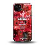 aries aesthetic collage back phone cover | glass case for iphone 14 plus