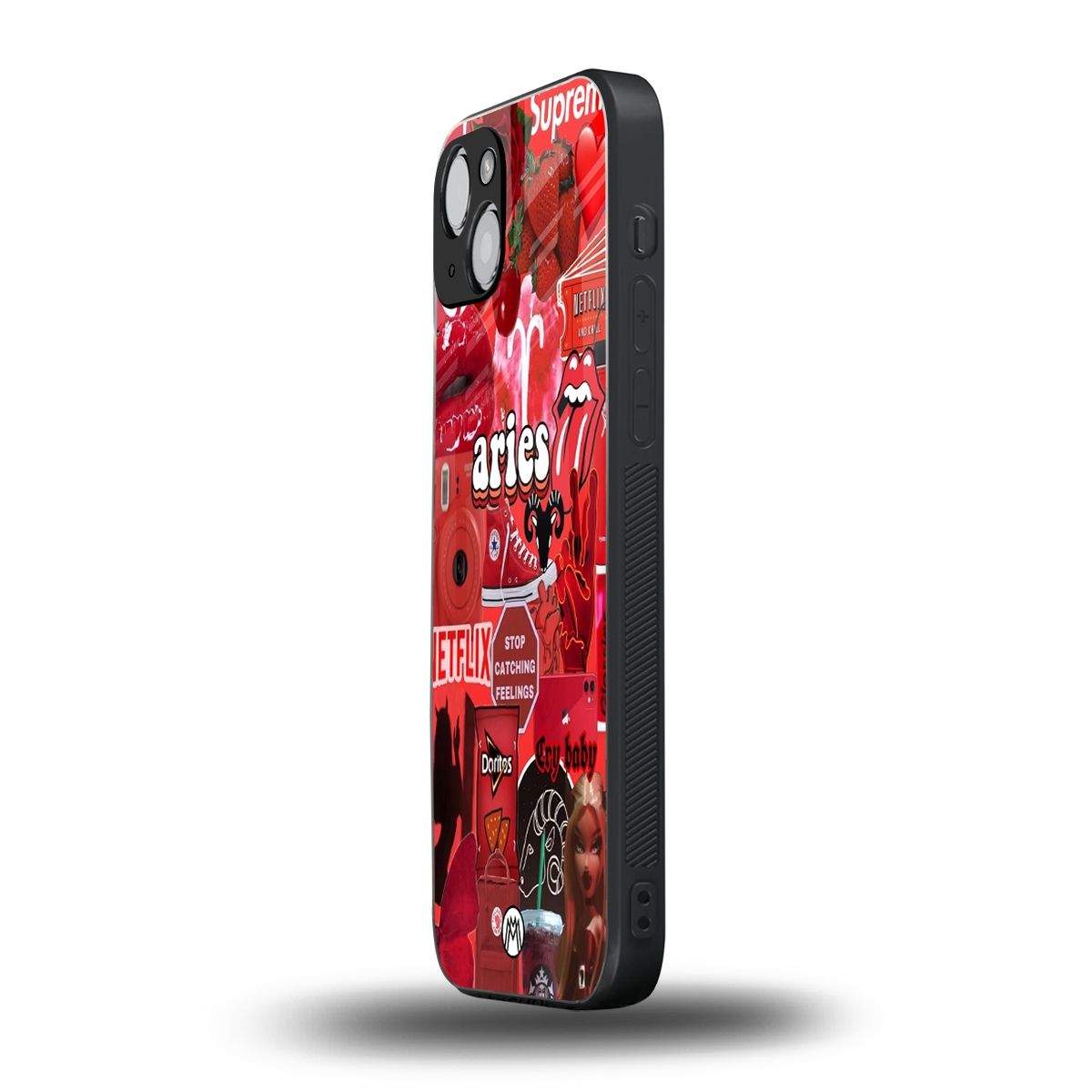 aries aesthetic collage back phone cover | glass case for iphone 15