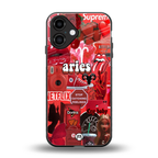aries aesthetic collage back phone cover | glass case for iphone 16