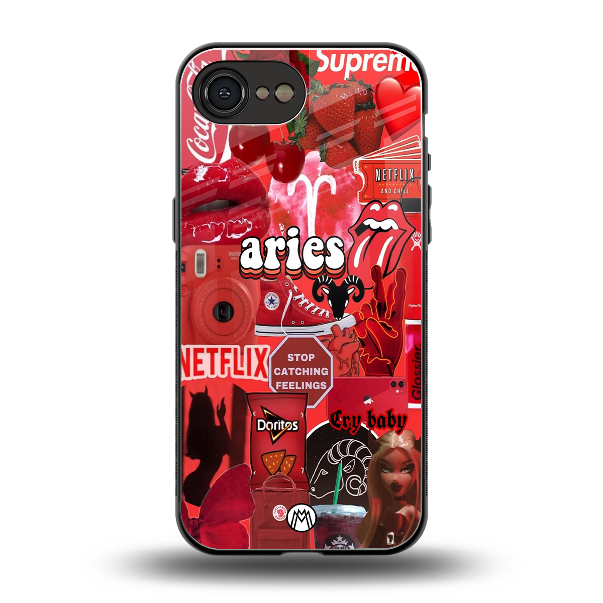 aries aesthetic collage back phone cover | glass case for iphone 16e