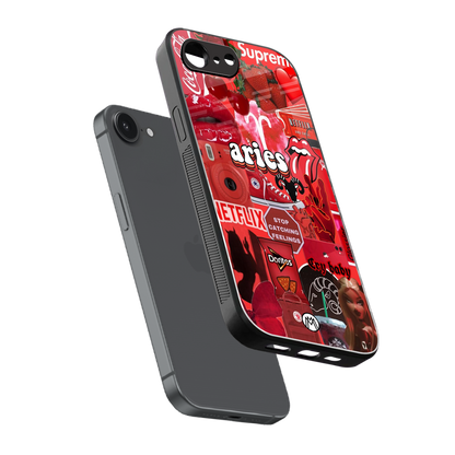 aries aesthetic collage back phone cover | glass case for iphone 16e