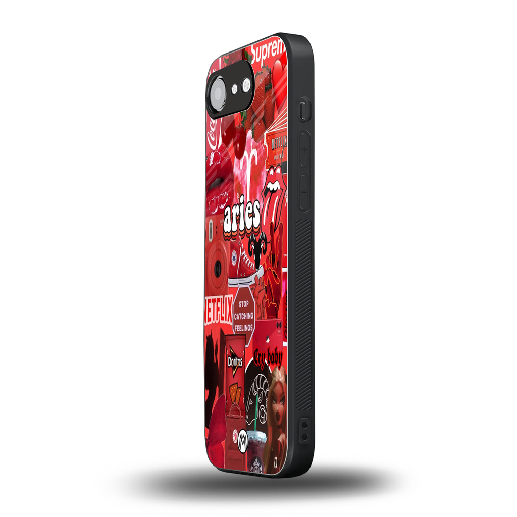 aries aesthetic collage back phone cover | glass case for iphone 16e