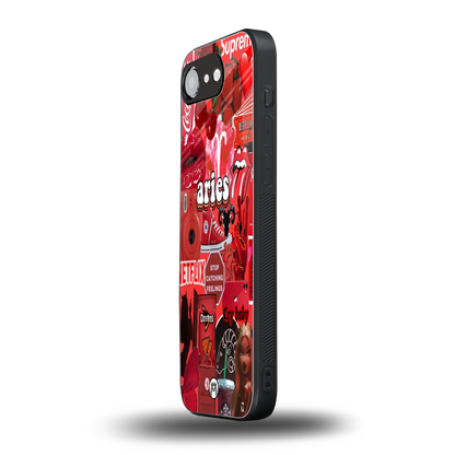 aries aesthetic collage back phone cover | glass case for iphone 16e