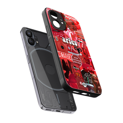 aries aesthetic collage back phone cover | glass case for nothing phone 1