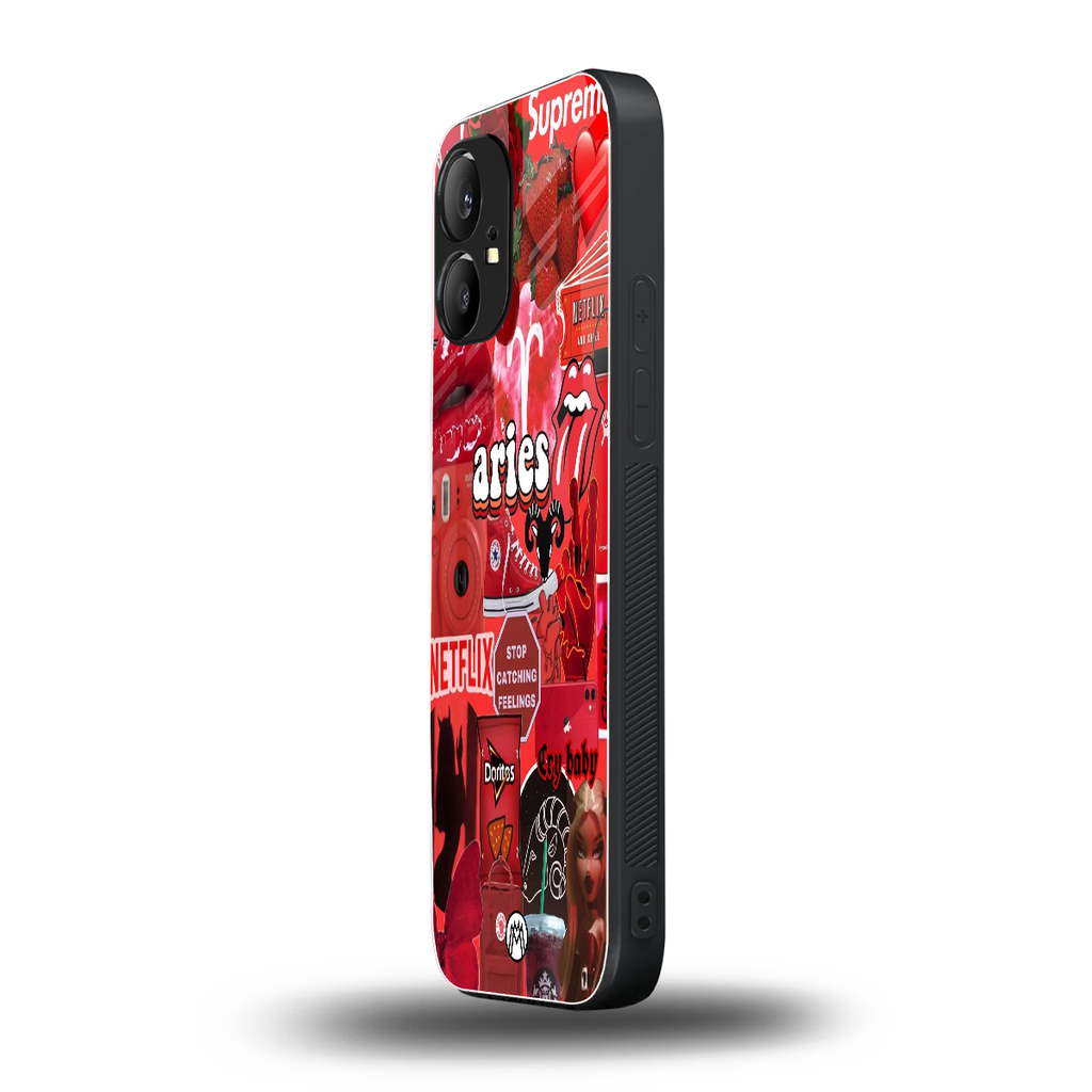 aries aesthetic collage back phone cover | glass case for nothing phone 1
