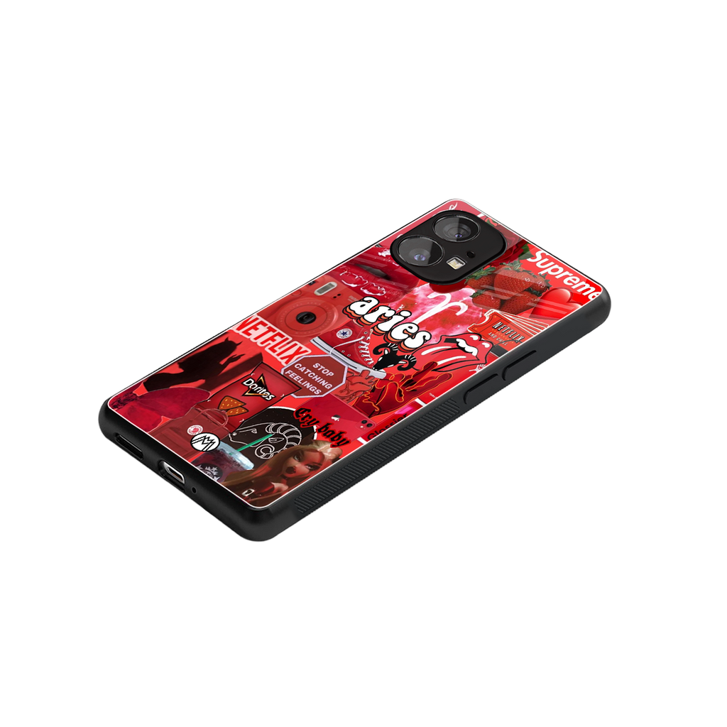 aries aesthetic collage back phone cover | glass case for nothing phone 1