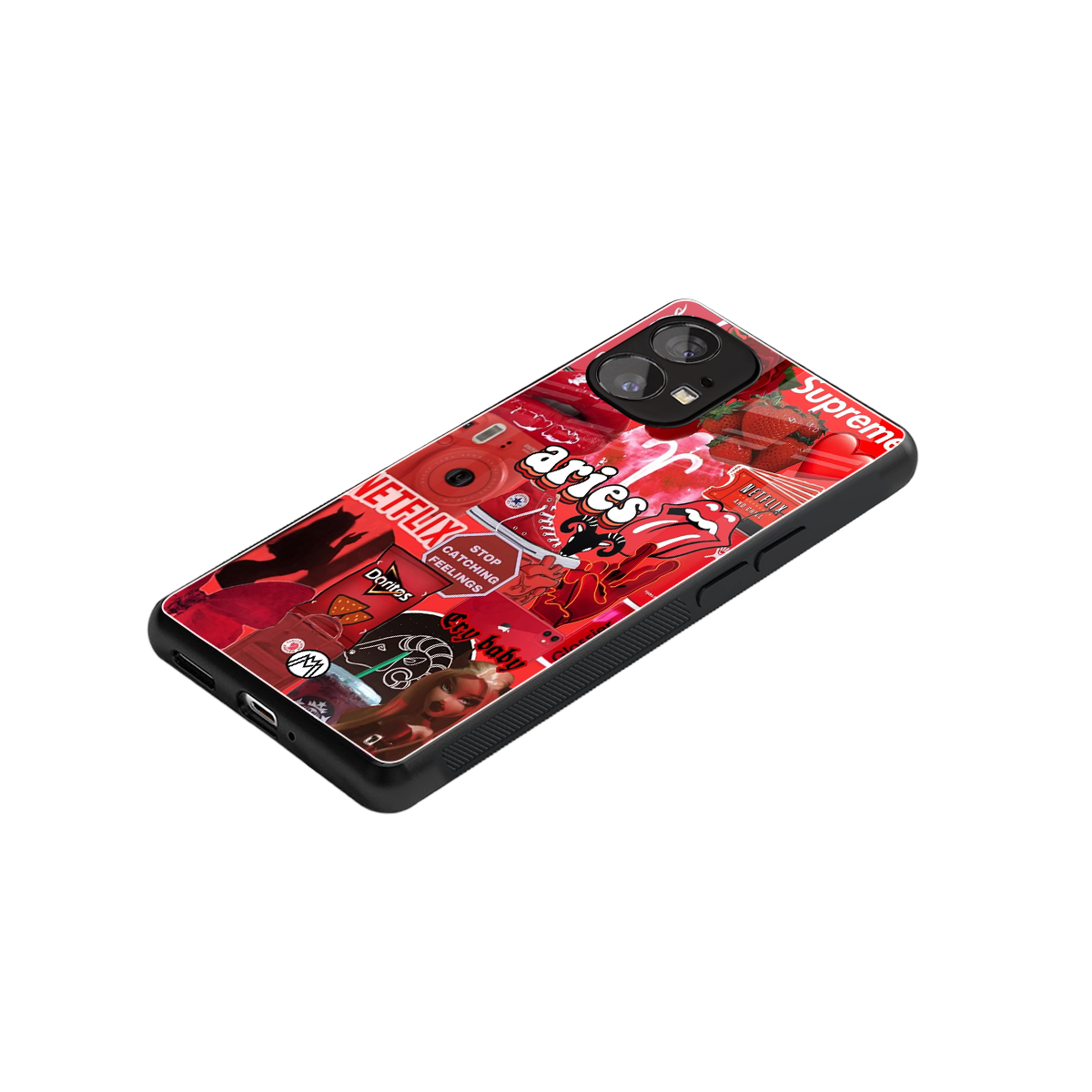 aries aesthetic collage back phone cover | glass case for nothing phone 1