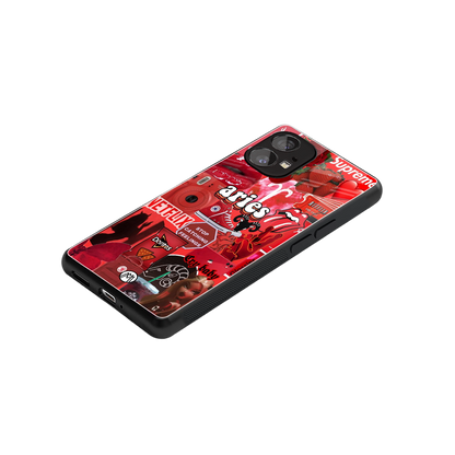 aries aesthetic collage back phone cover | glass case for nothing phone 1