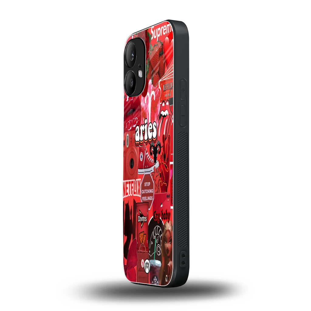 aries aesthetic collage back phone cover | glass case for nothing phone 2