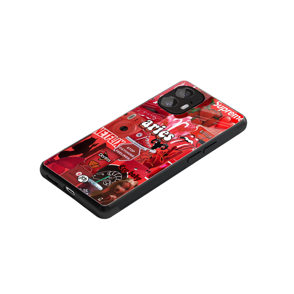 aries aesthetic collage back phone cover | glass case for nothing phone 2