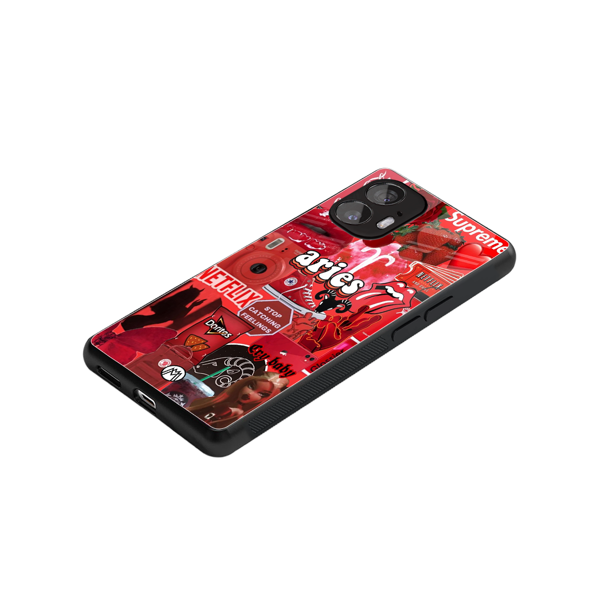 aries aesthetic collage back phone cover | glass case for nothing phone 2