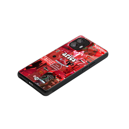 aries aesthetic collage back phone cover | glass case for nothing phone 2