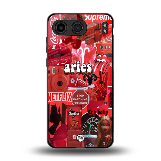 aries aesthetic collage back phone cover | glass case for oneplus nord 4