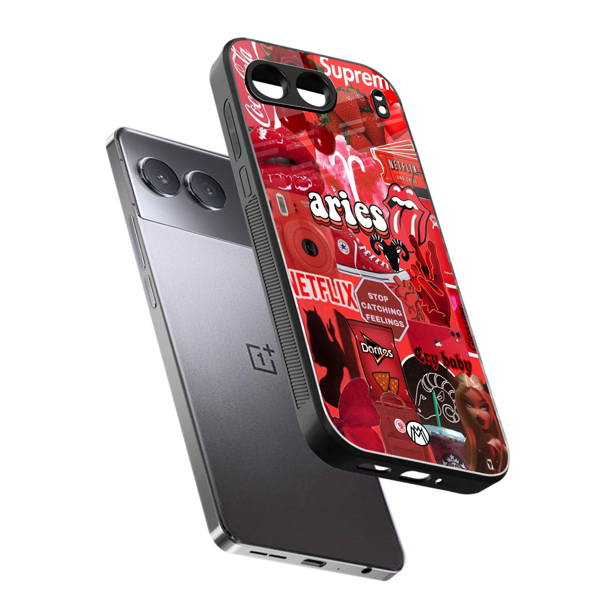aries aesthetic collage back phone cover | glass case for oneplus nord 4