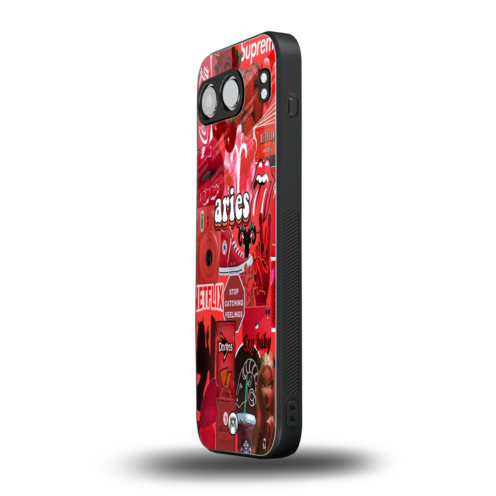 aries aesthetic collage back phone cover | glass case for oneplus nord 4